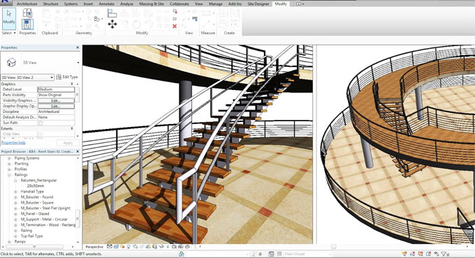 How to create Curve Staircase  Curve Railings and Modern Stairs Using Autodesk Revit