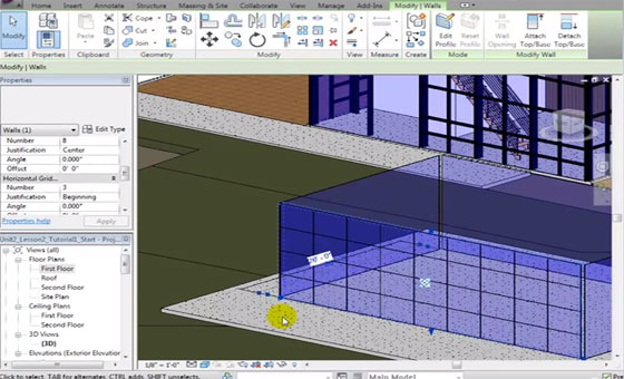 Revit Architecture Creating Curtain Wall Types and Grid Patterns