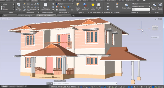 How to use AutoCAD for making roof with sloping parapet