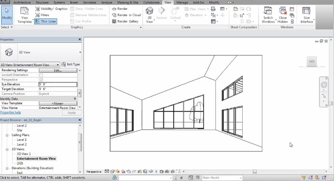 How to generate 3D Interior Views in Revit Architecture