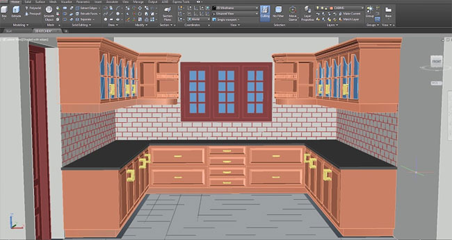 How to perform hatching in AutoCAD for designing a kitchen in 3D