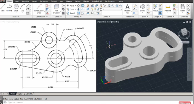 How to use autoCAD to design 2D and 3D Mechanical Idler Plate