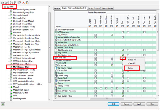 How to turn off cable tray annotations in AutoCAD MEP