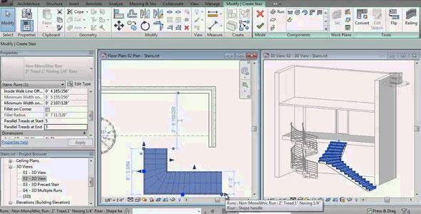 Creating Stair by Component with Revit
