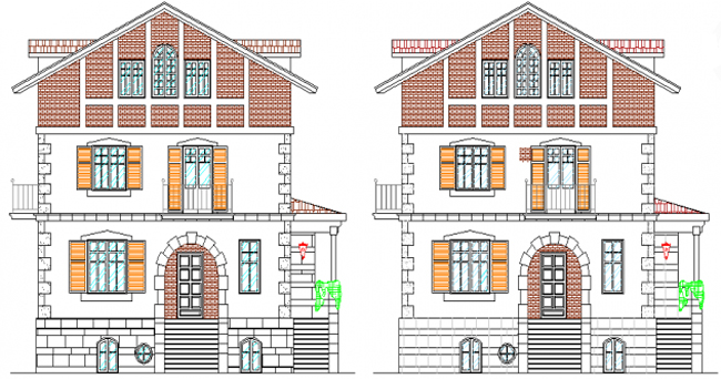 Download the sample drawing for house elevation design