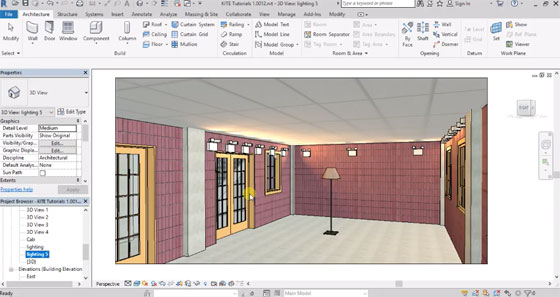 Learn to add light & lighting effect in Revit Architecture 2018