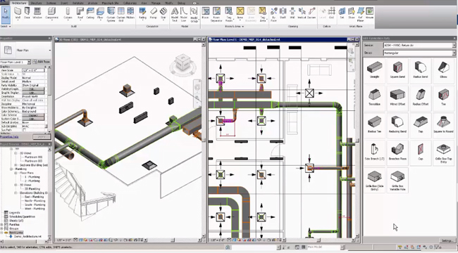 How to fill the gaps in a Revit Fabrication model with Route & Fill tool in Revit 2017