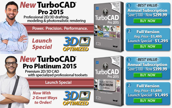 Now the cad users can experience a improved cad workflow with the advent of TurboCAD Pro 2015 & TurboCAD Pro Platinum