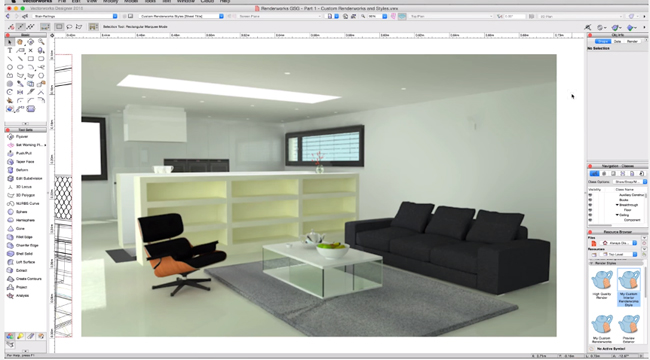 How to apply indirect lighting in Vectorworks 2017 to get a realistic rendering